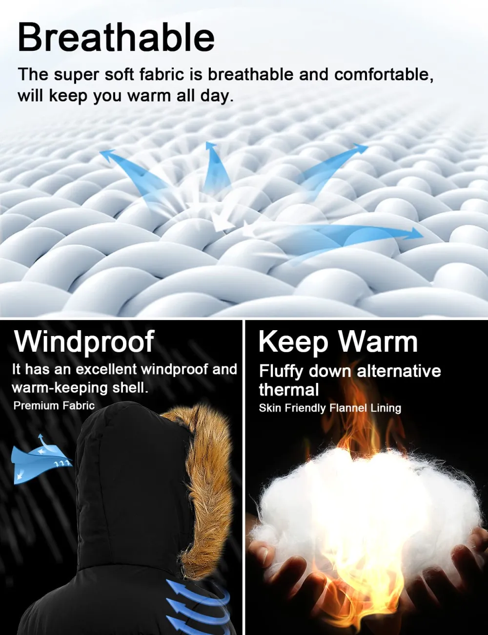 Women's Winter Puffer Coat Heavy Warm Long Parka Down Jacket with Fur Hood