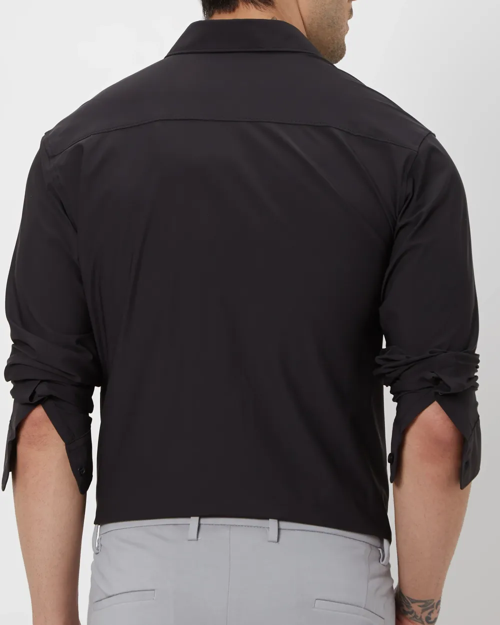 Simple And Comfortable Slim-Fit Breathable Black Shirt