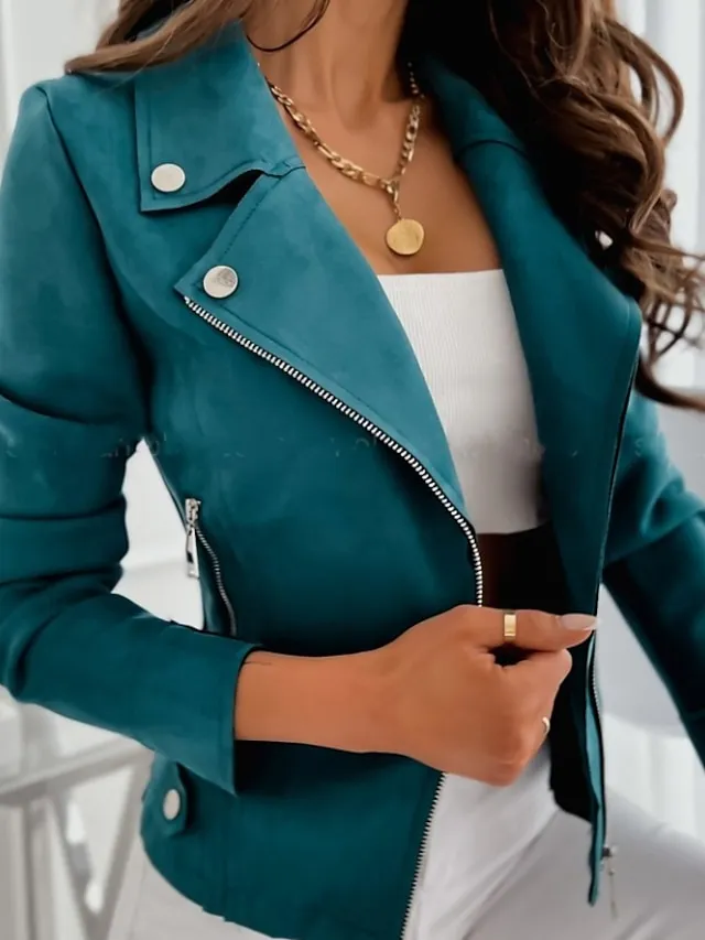 Women's Casual Jacket Outdoor Street Daily Regular Fit Coat Breathable Streetwear Casual Jacket Long Sleeve Solid Color Pocket Zip Front Spring Summer Green Black Gray