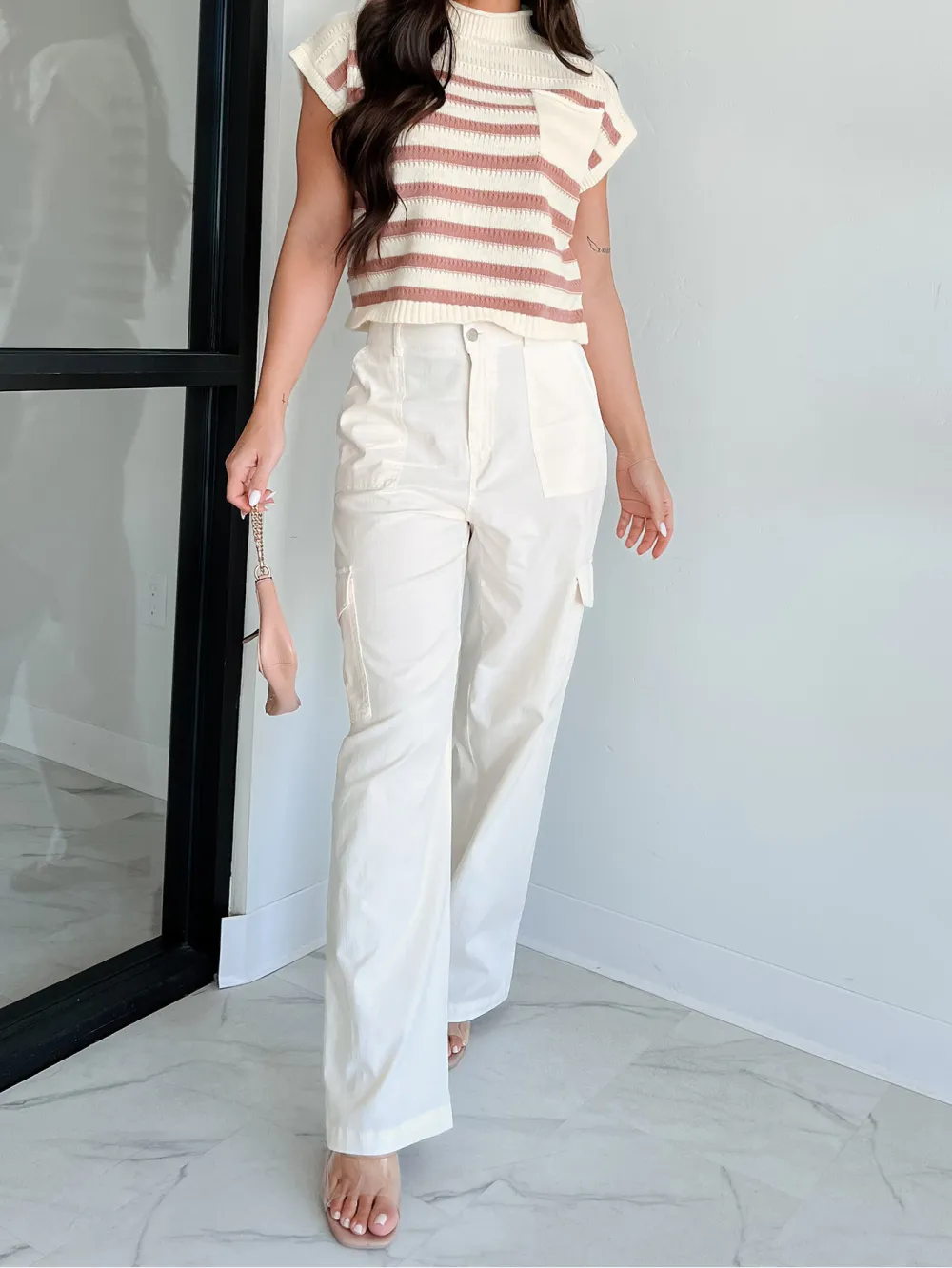 Turtleneck Striped Sweater Top