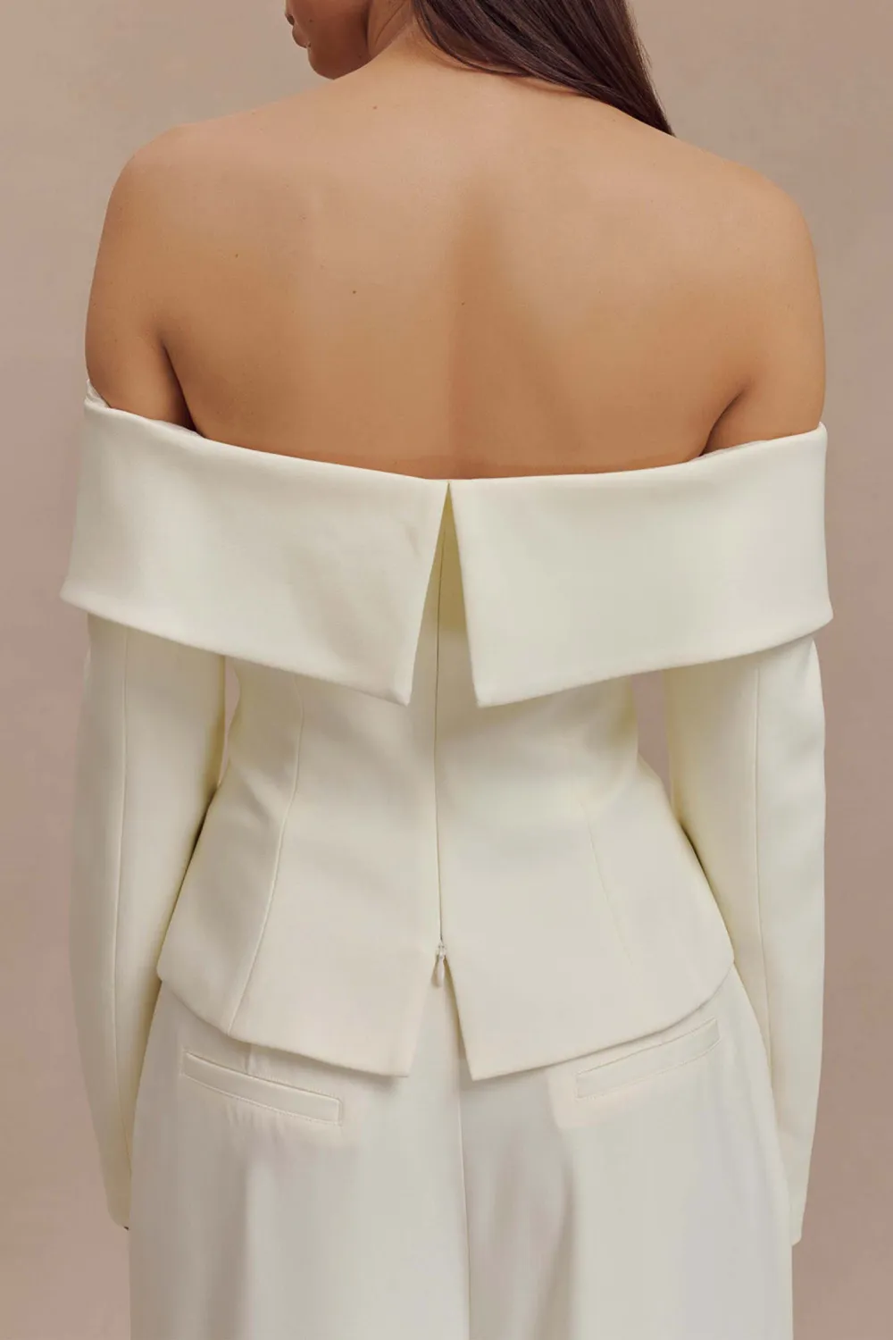 Slight Stretch Off Shoulder Jacket