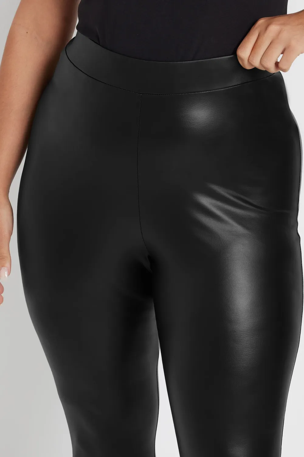 YOURS Curve Burgundy Red Coated Leggings