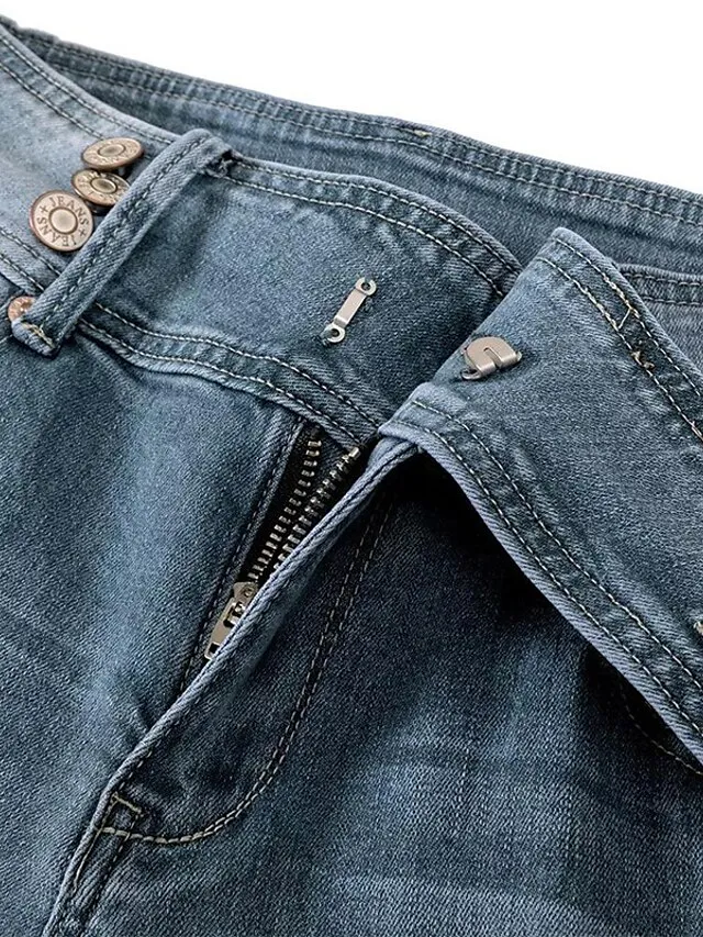 Women‘s Flare Low Rise Jeans Bootcut Full Length Denim Wide Leg Micro-elastic High Waist Fashion Casual Daily Light Blue Black S M