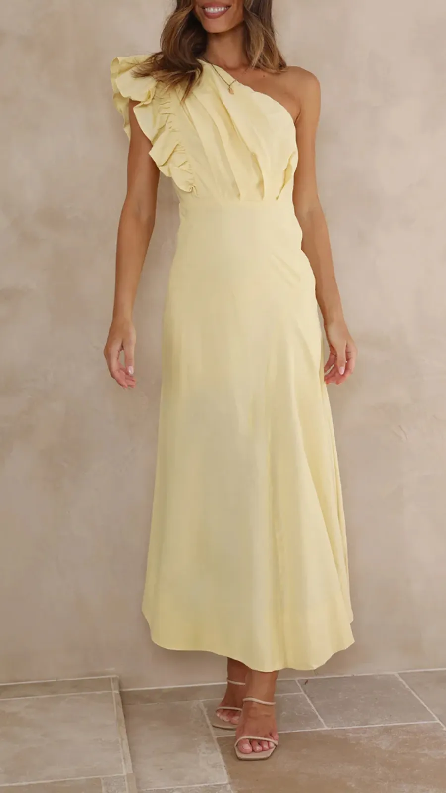 Ruffle Sleeve Midi Dress