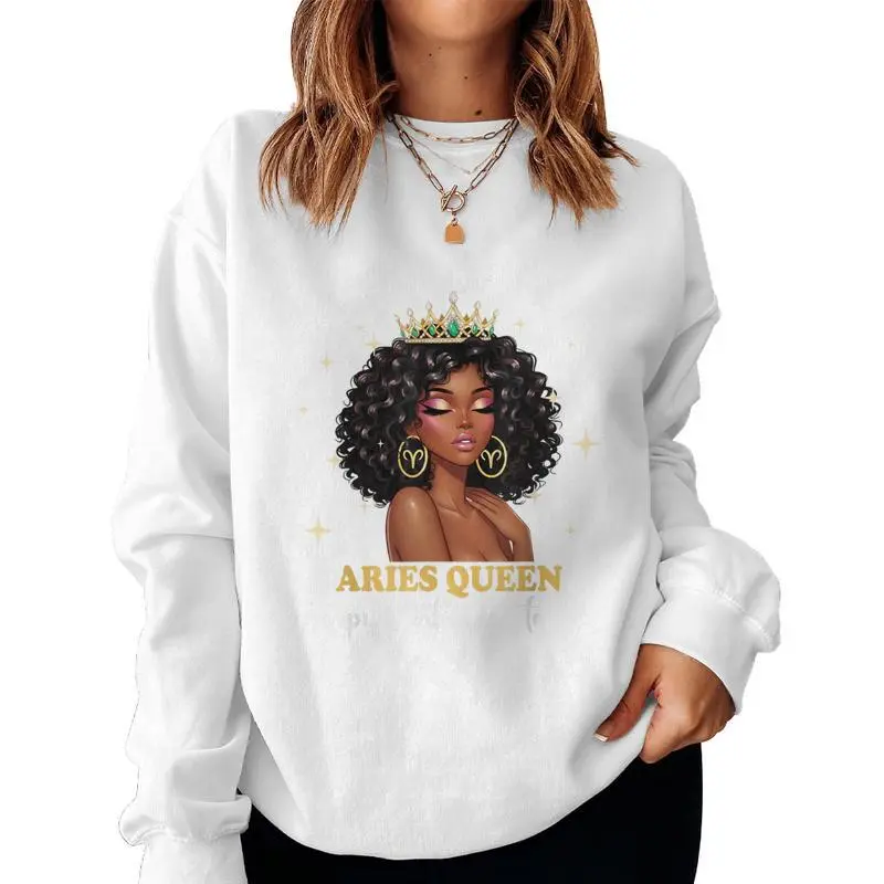It's My Birthday Aries Queen Girl Zodiac Sign Women Sweatshirt
