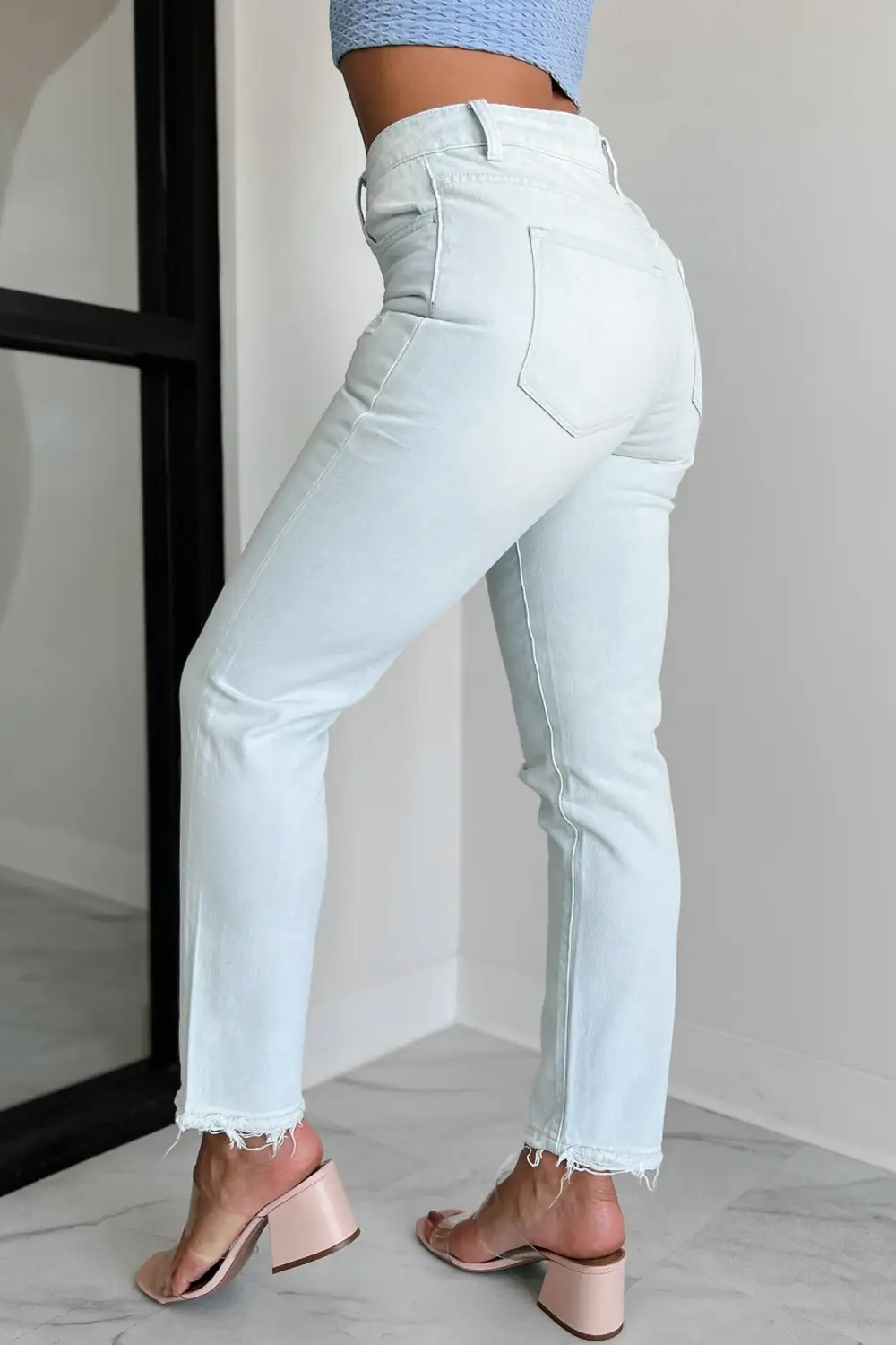 High-Waisted Skinny Ripped Jeans