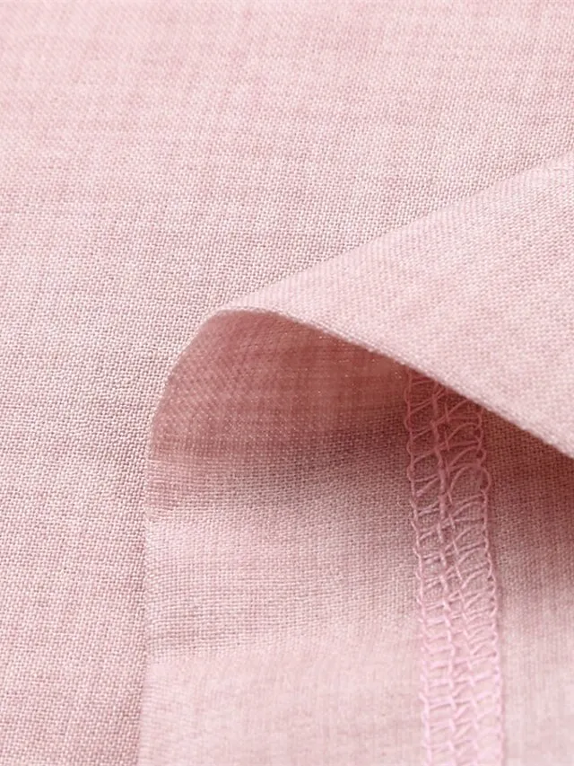 Women's Cotton Linen Dress Swing Dress Black Dress Maxi long Dress Cotton Blend Casual Comfort Home Daily Vacation Shirt Collar Pocket Long Sleeve Summer Spring Fall Loose Fit Black Pink Green Pure