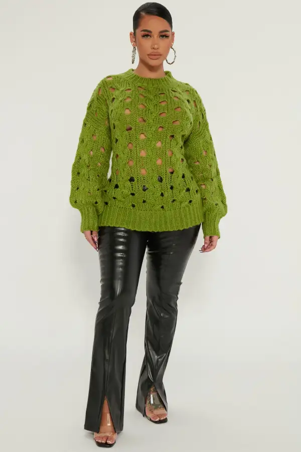 Holey Smokes Sweater - Chartreuse