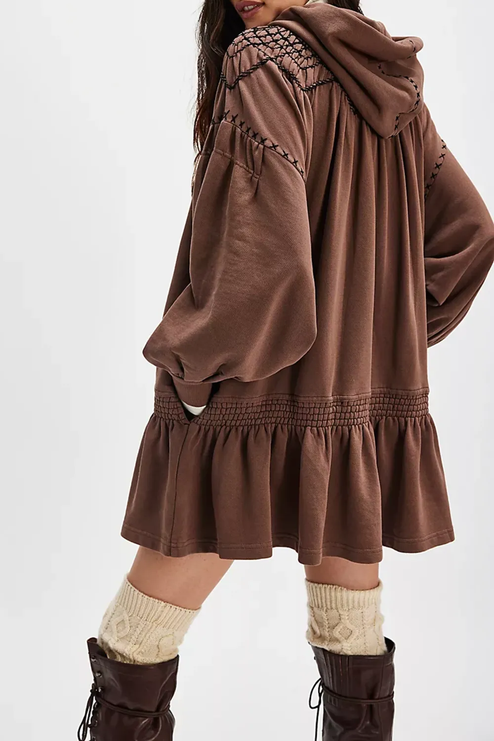 Smocked Waist Ruffled Mini Dress