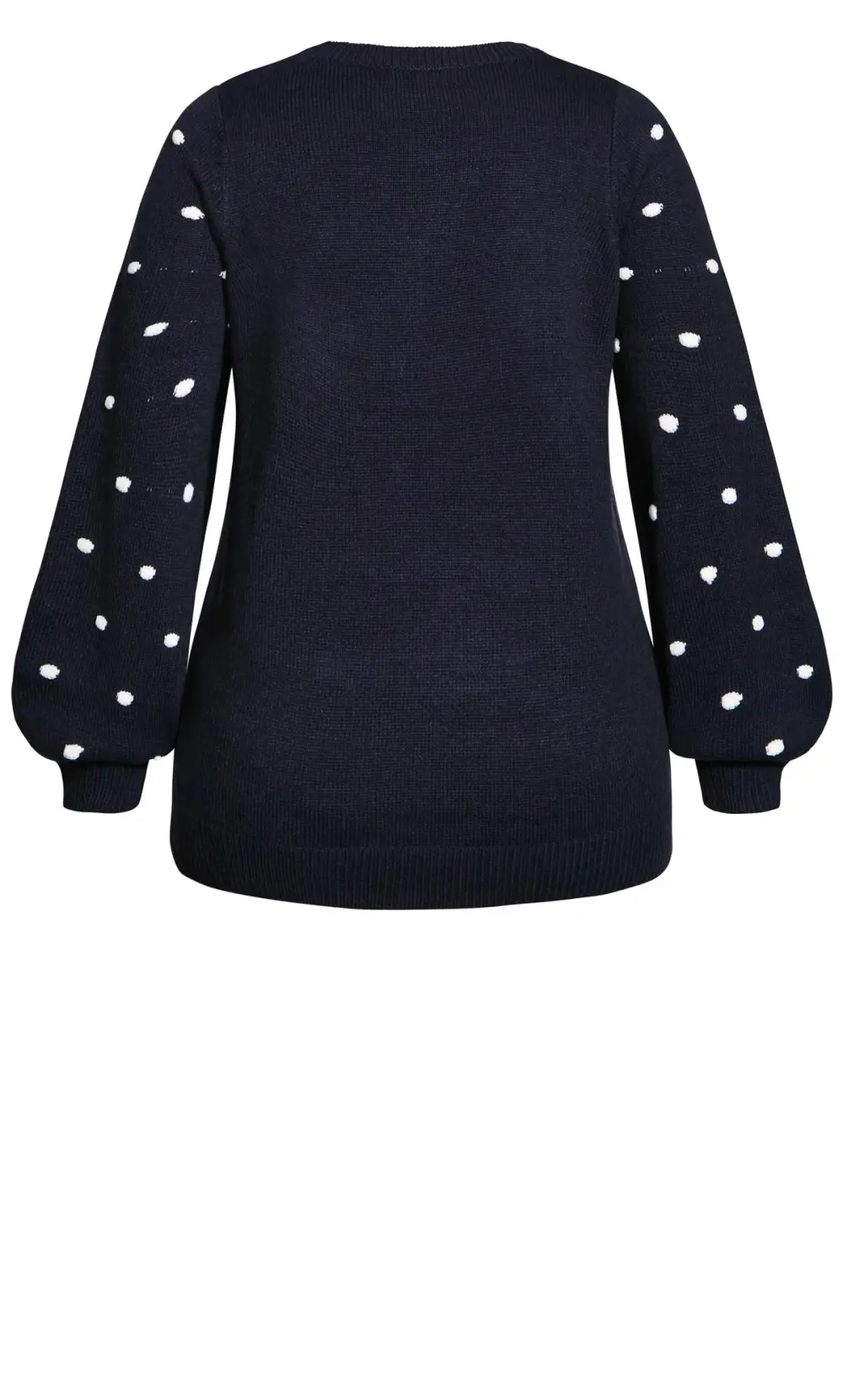Evans Navy Blue Polka Dot Balloon Sleeve Jumper
