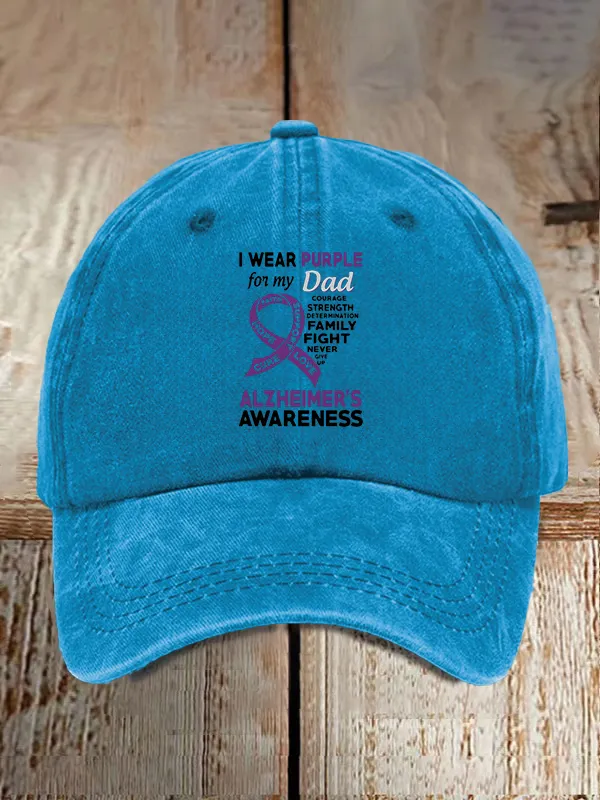 I Wear Purple For My Dad Alzheimer'S Awareness Baseball Caps