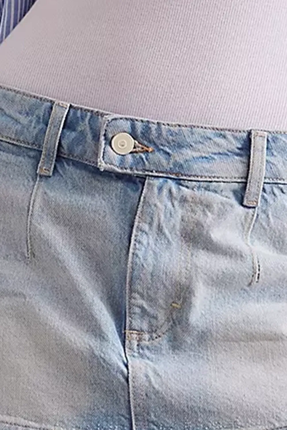 Denim High Waisted Mini Skirt