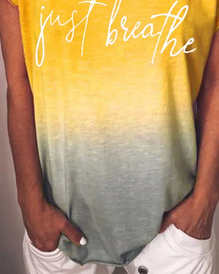 Letter Crew Neck Casual Shirts & Tops