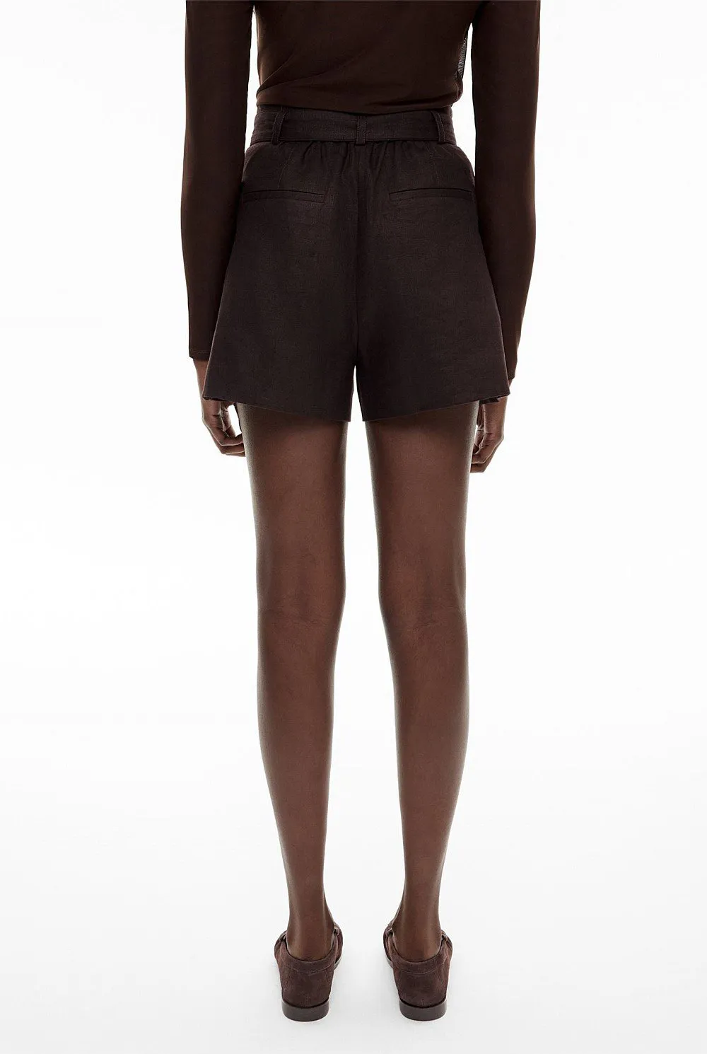 Ladies' Linen Waist-Cinching Short Pants