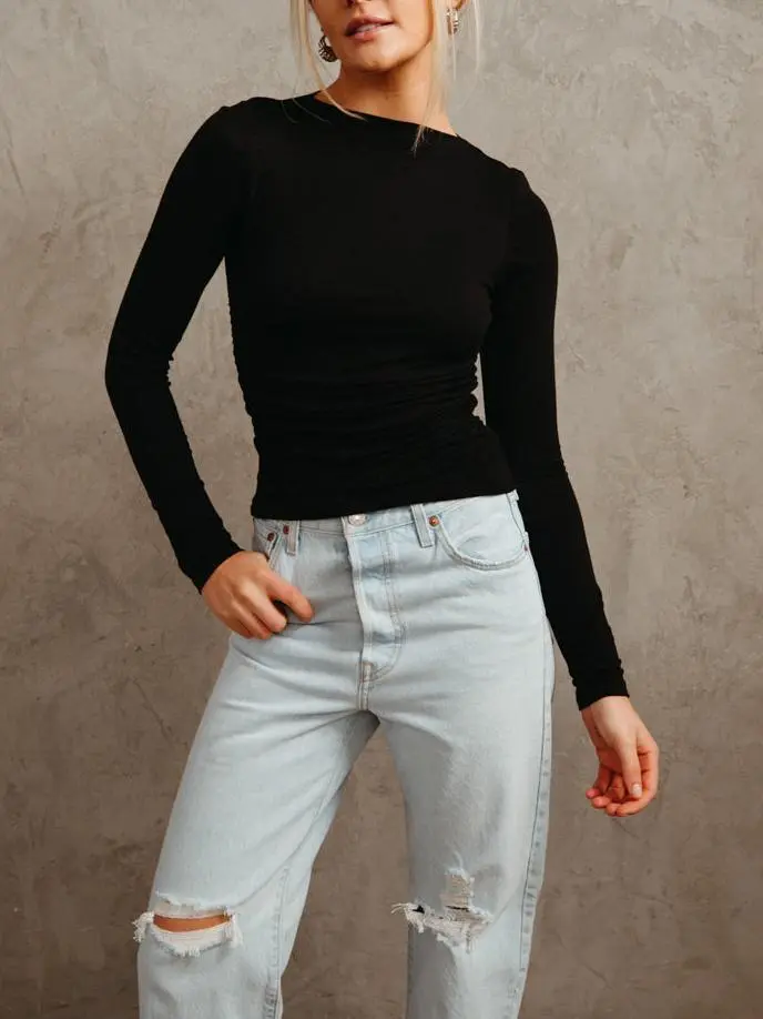 Ashley Ruched Long Sleeve Top