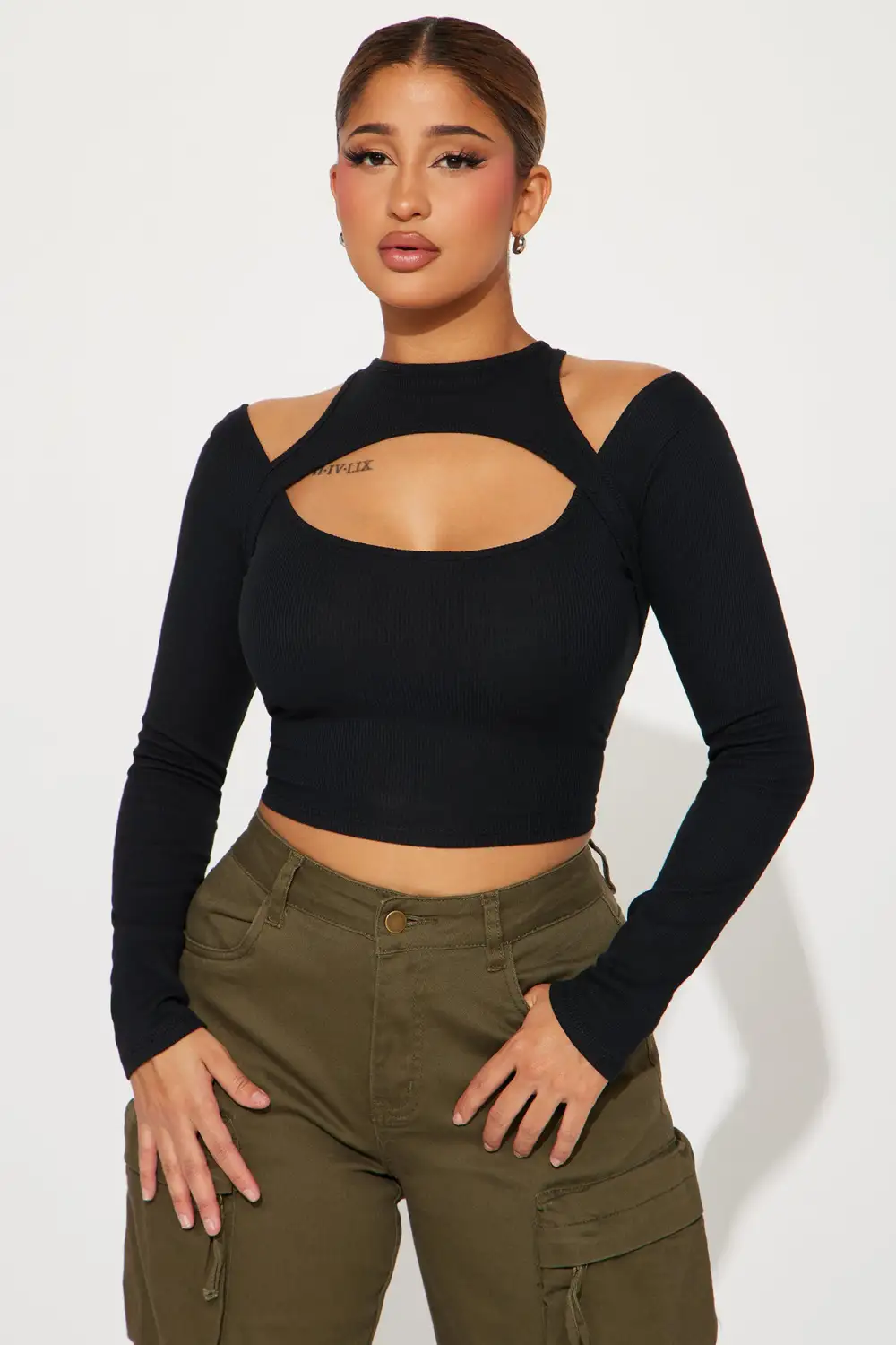 Chloe Cut Out Top - Black