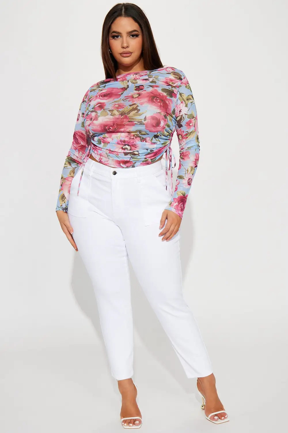 Feminine Urges Mesh Top - Blue/combo