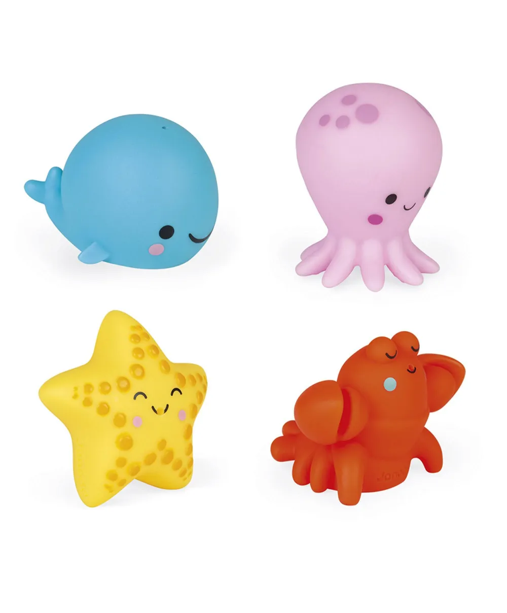 Janod Sea Animal Squirter Bath Toys (pack of 4)