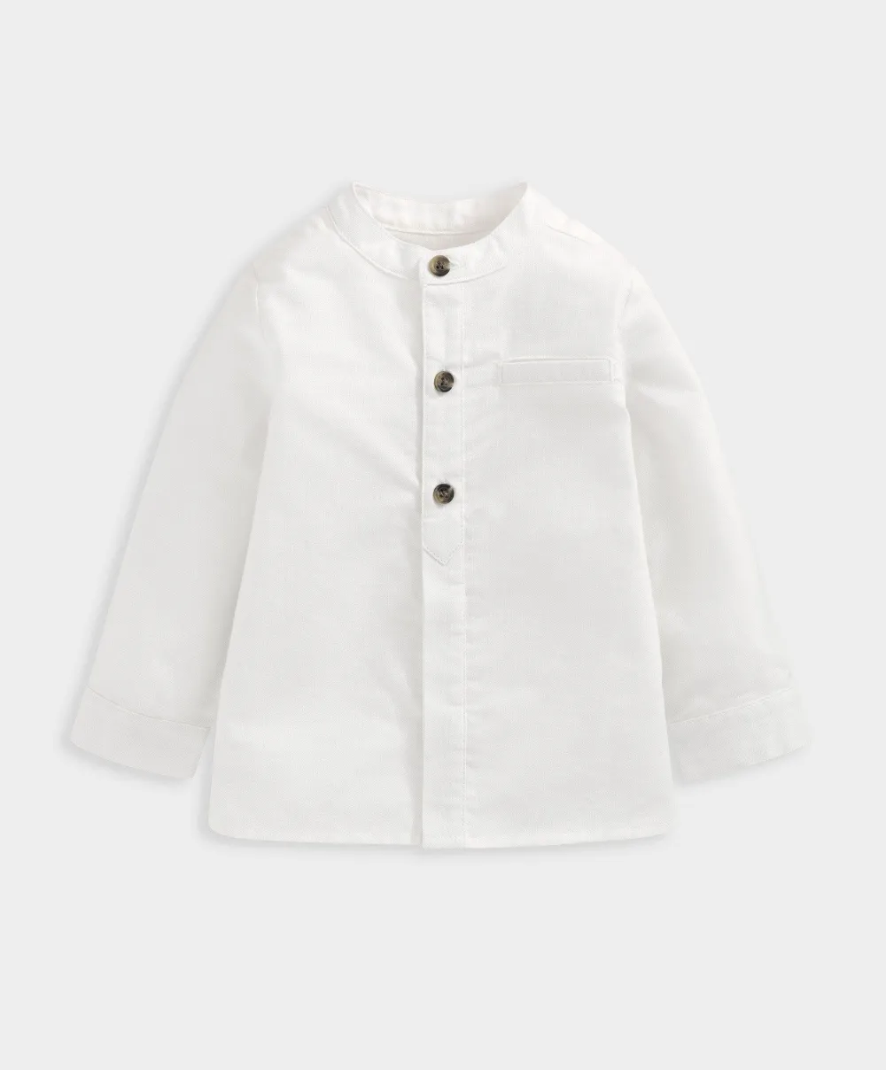 Grandad Collar Shirt - White