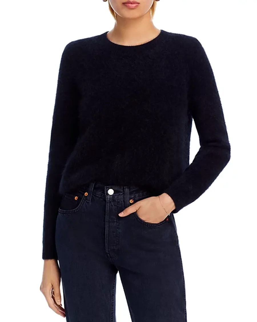 Crew Neck Cashmere Brushed Cashmere Sweater