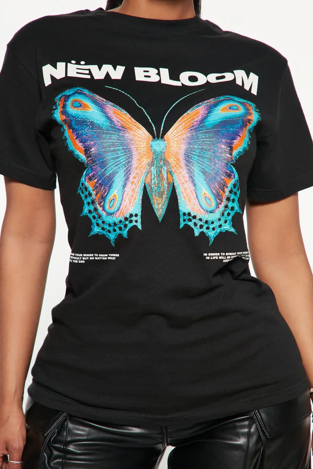 New Bloom Butterfly Top - Black