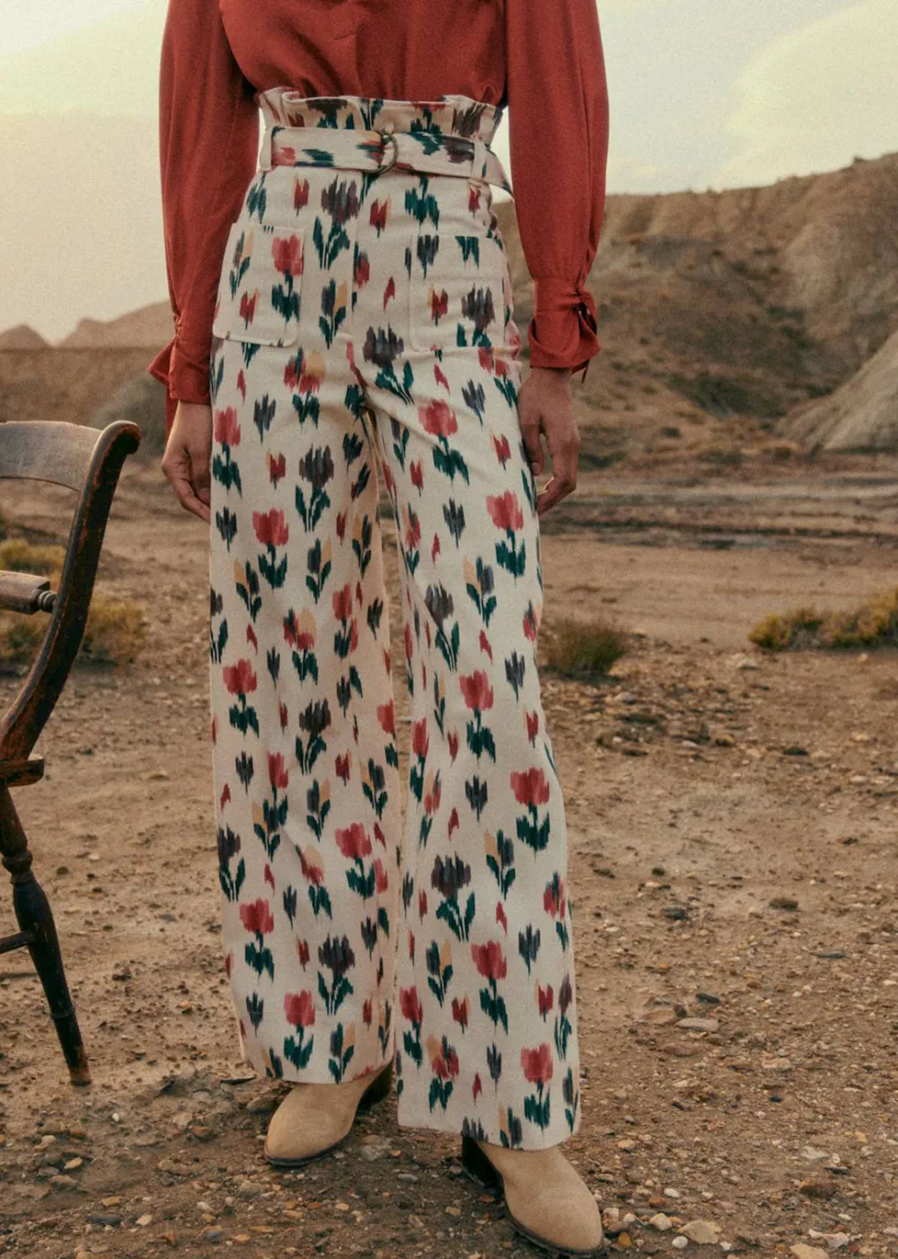 High Waist Ruffled Trousers