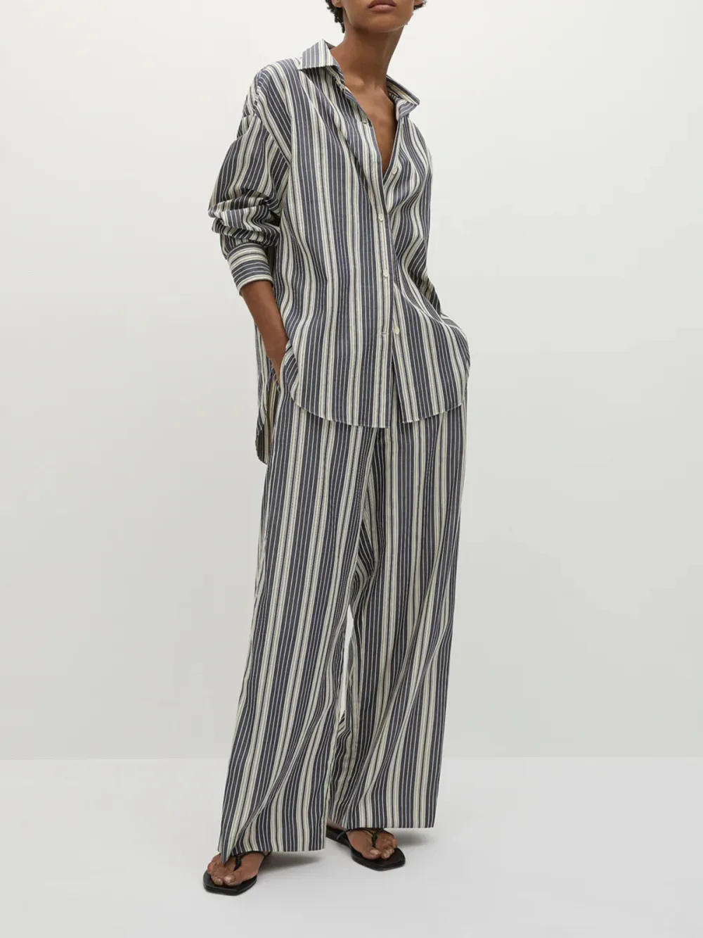 Casual Style Pant Navy Stripe