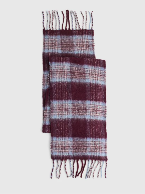 Vintage Plaid Textured Scarf