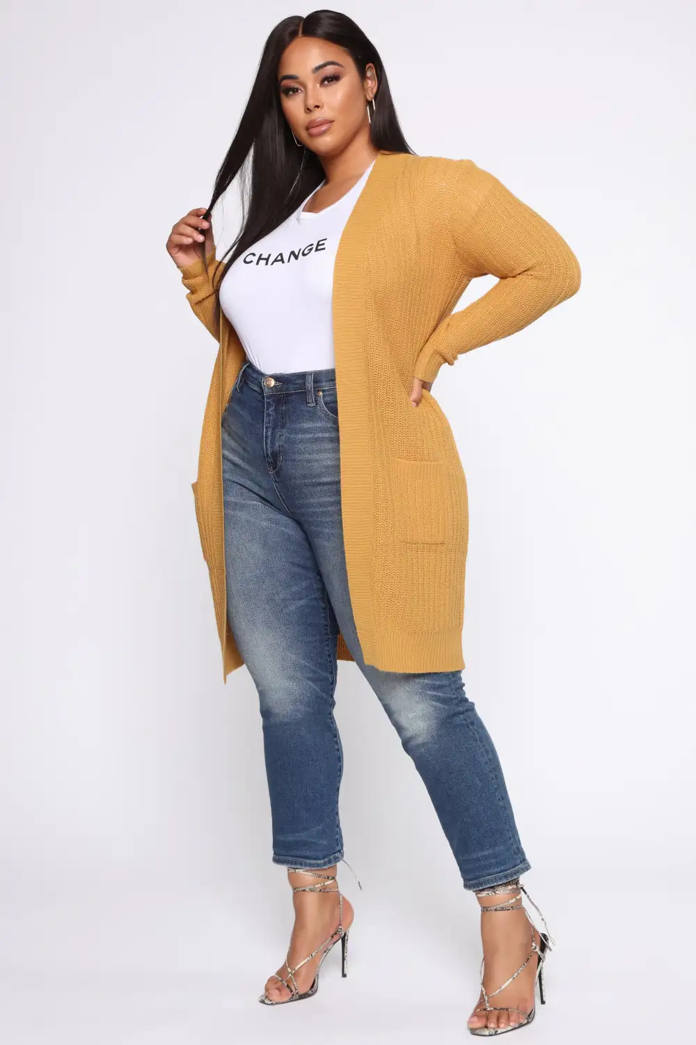 Throw It On Ribbed Cardigan - Mustard