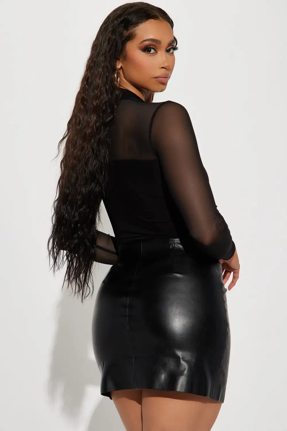 Mya Mock Neck Bodysuit - Black