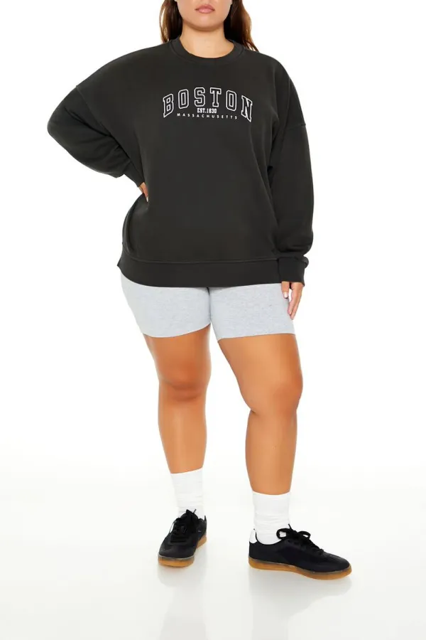 Plus Size Boston Graphic Pullover