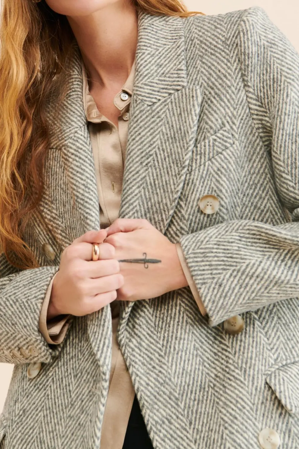 Morana Herringbone Overcoat