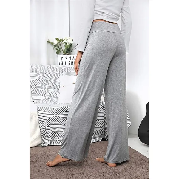 Women's Loungewear Pants Nighty 1 PCS Pure Color Fashion Simple Comfort Home Daily Vacation Cotton Breathable Long Pant Elastic Waist Basic Summer Spring Black Wine