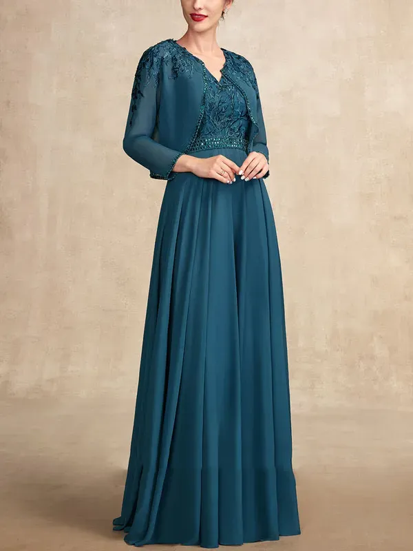 Delicate Lace Short Jacket Mother of the Bride Dress