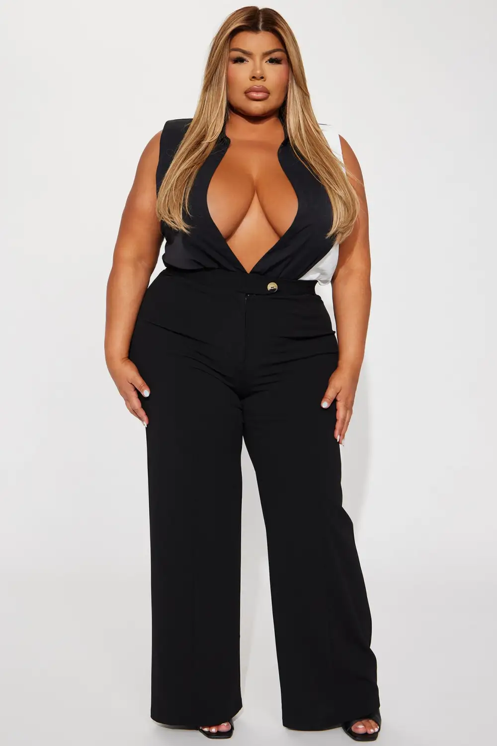 I Mean Business Bodysuit - Black/White