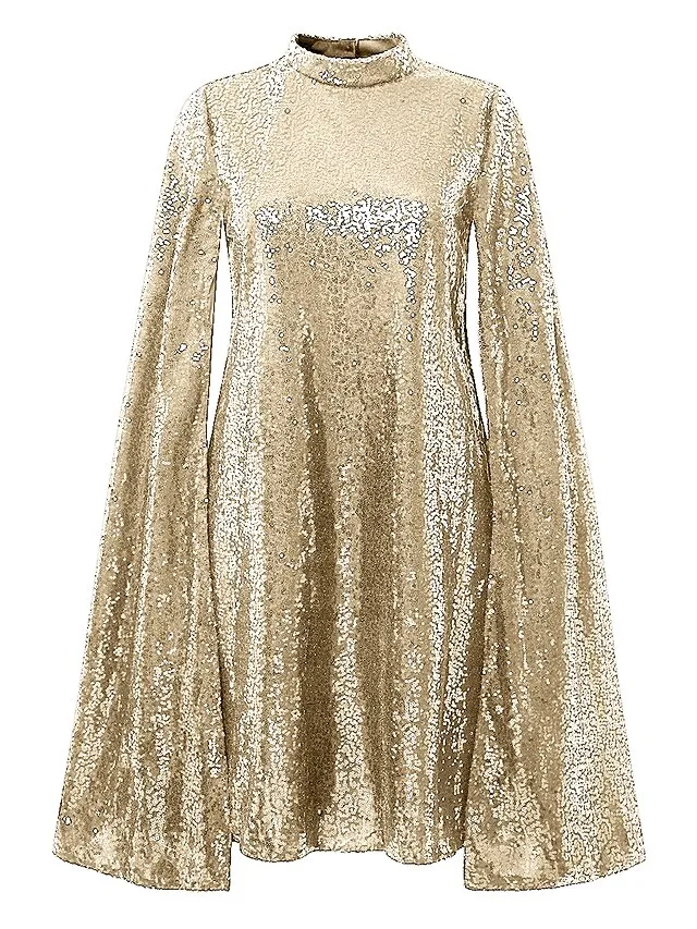 Women‘s Semi Formal Party Dress Sequin Dress Short Mini Dress Silver Gold Sleeveless Pure Color Sequins Split Spring Summer Crew Neck Stylish Elegant 2023 S M L XL XXL