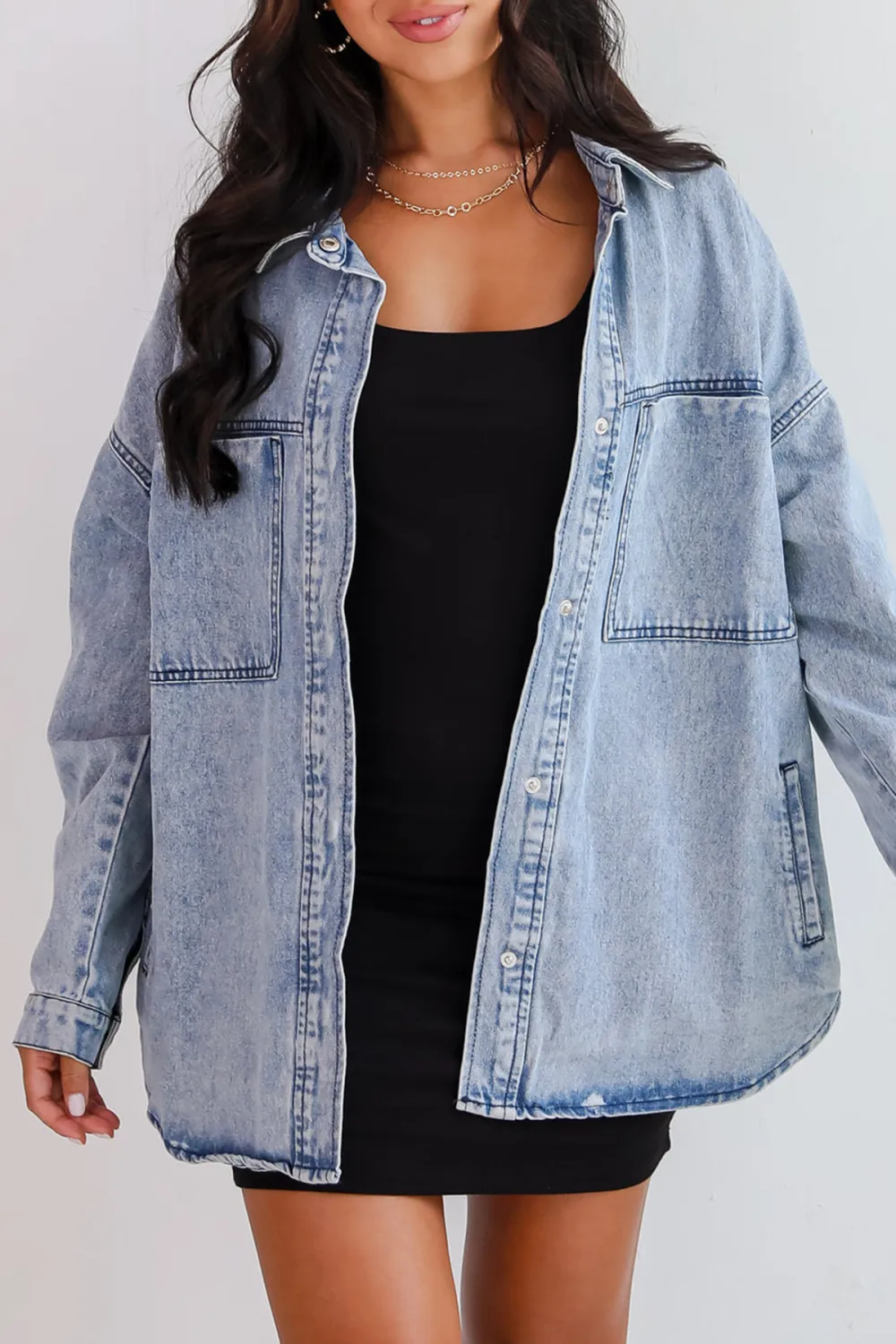Trending Moment Light Wash Denim Jacket