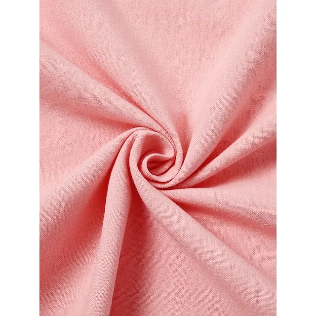 Women‘s Casual Dress Cotton Dress Shift Dress Midi Dress Blue Pink Khaki Sleeveless Pure Color Pocket Spring Summer Crew Neck Basic Daily Vacation Weekend Loose Fit 2023 S M L XL XXL