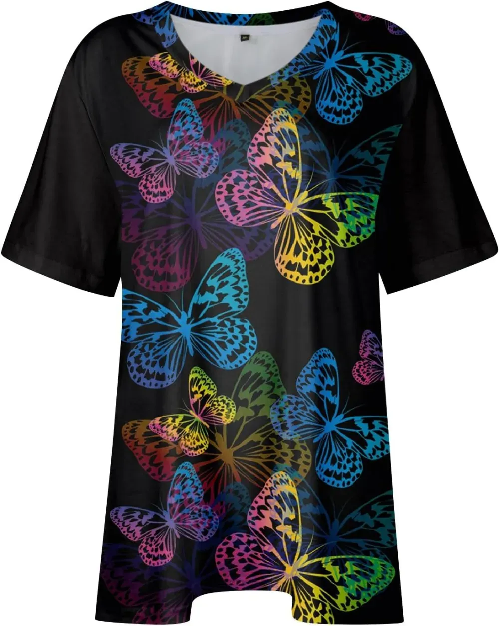 Plus Size Tops for Women Dressy Short Sleeve V Neck Shirts for Women Summer Tops for Women 2024 Floral Print Top