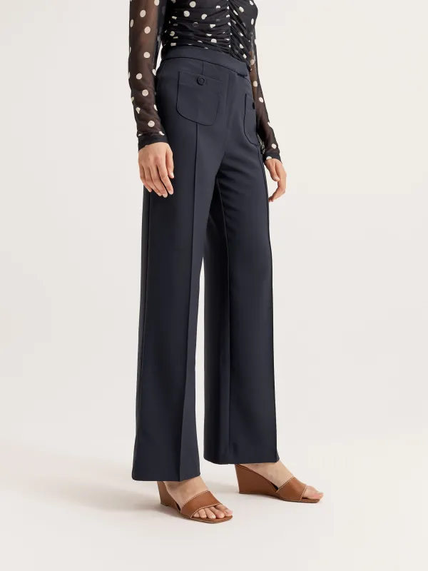 Navy Wide Leg Pants