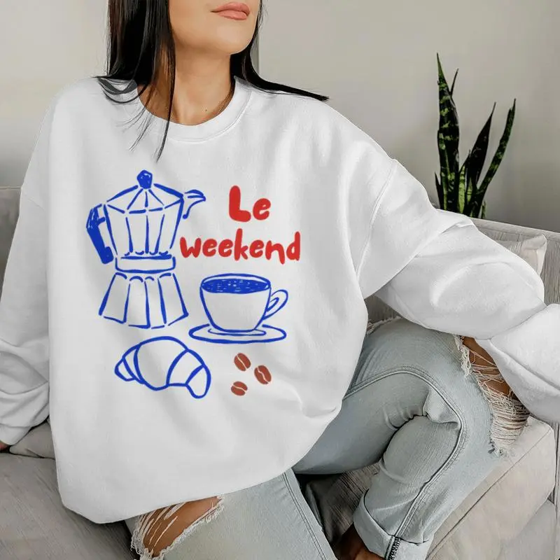 Le Weekend Le Croissant Coffee Women Sweatshirt