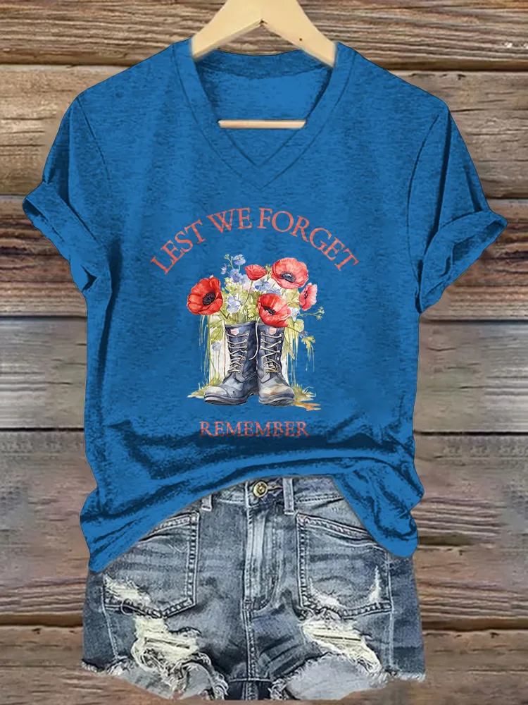 Women'S Lest We Forget Remember T-Shirt