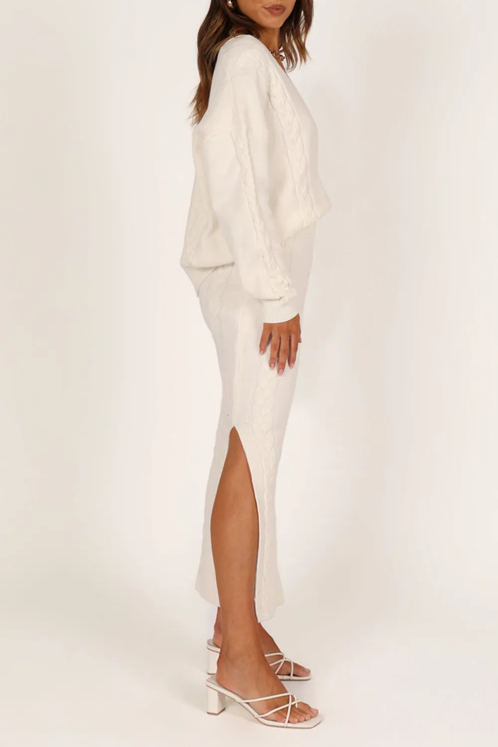 CASUAL MIDI STRIPED COTTON SKIRT