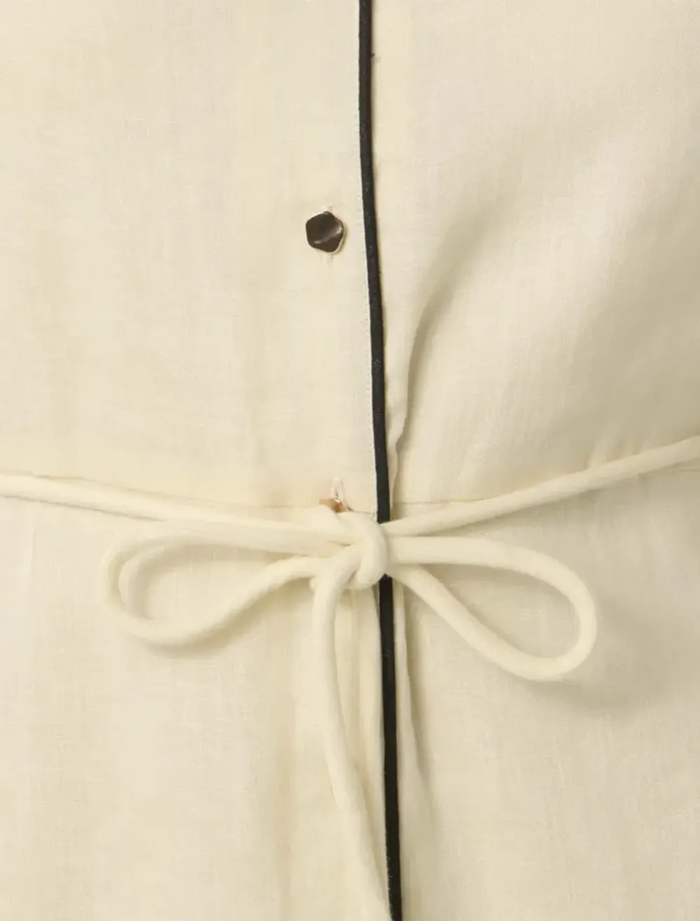 Contrast Linen Midi Dress