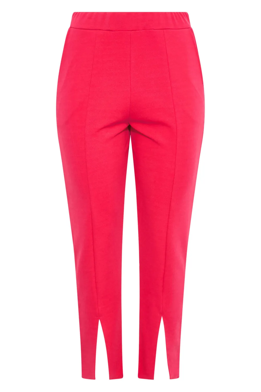 YOURS Curve Lime Green Split Hem Stretch Tapered Trousers