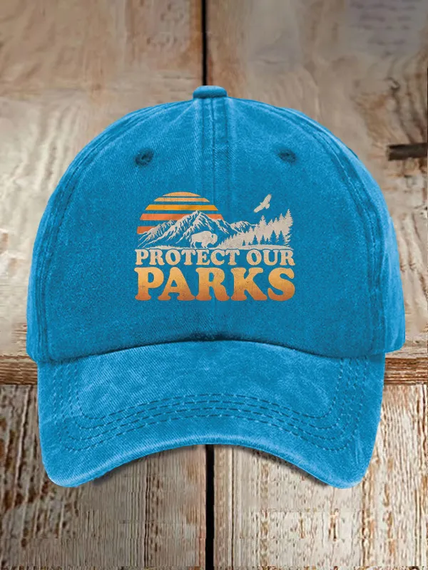 Protect Our Park With Retro Sunsets And Comfortable Color Baseball Caps