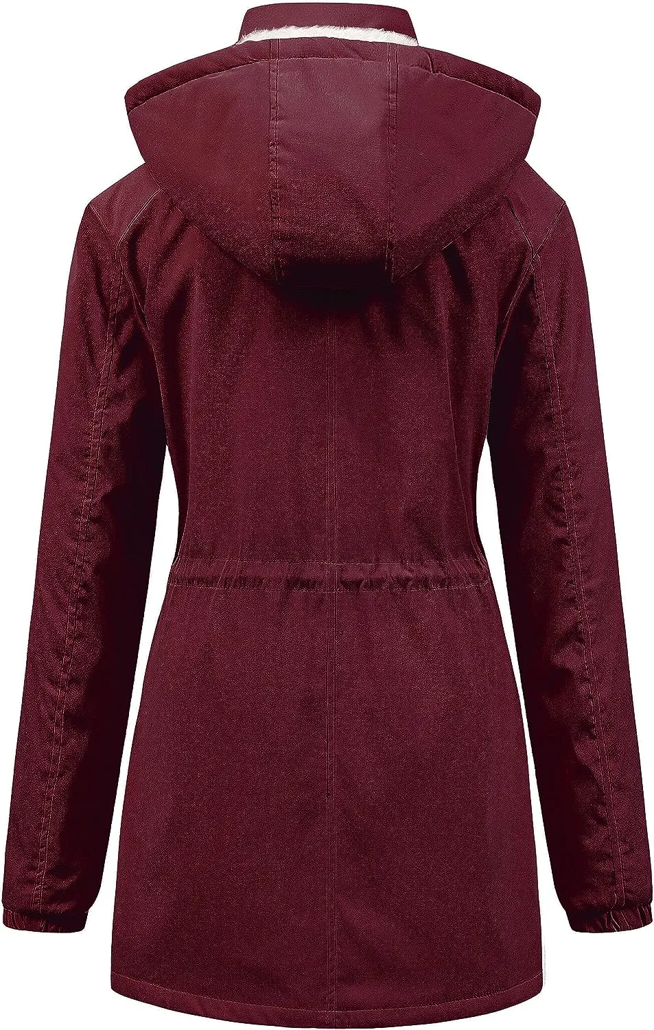 Women's Mid-Length Parka Winter Outerwear Jacket Soft Fleece Warm Snow Coat