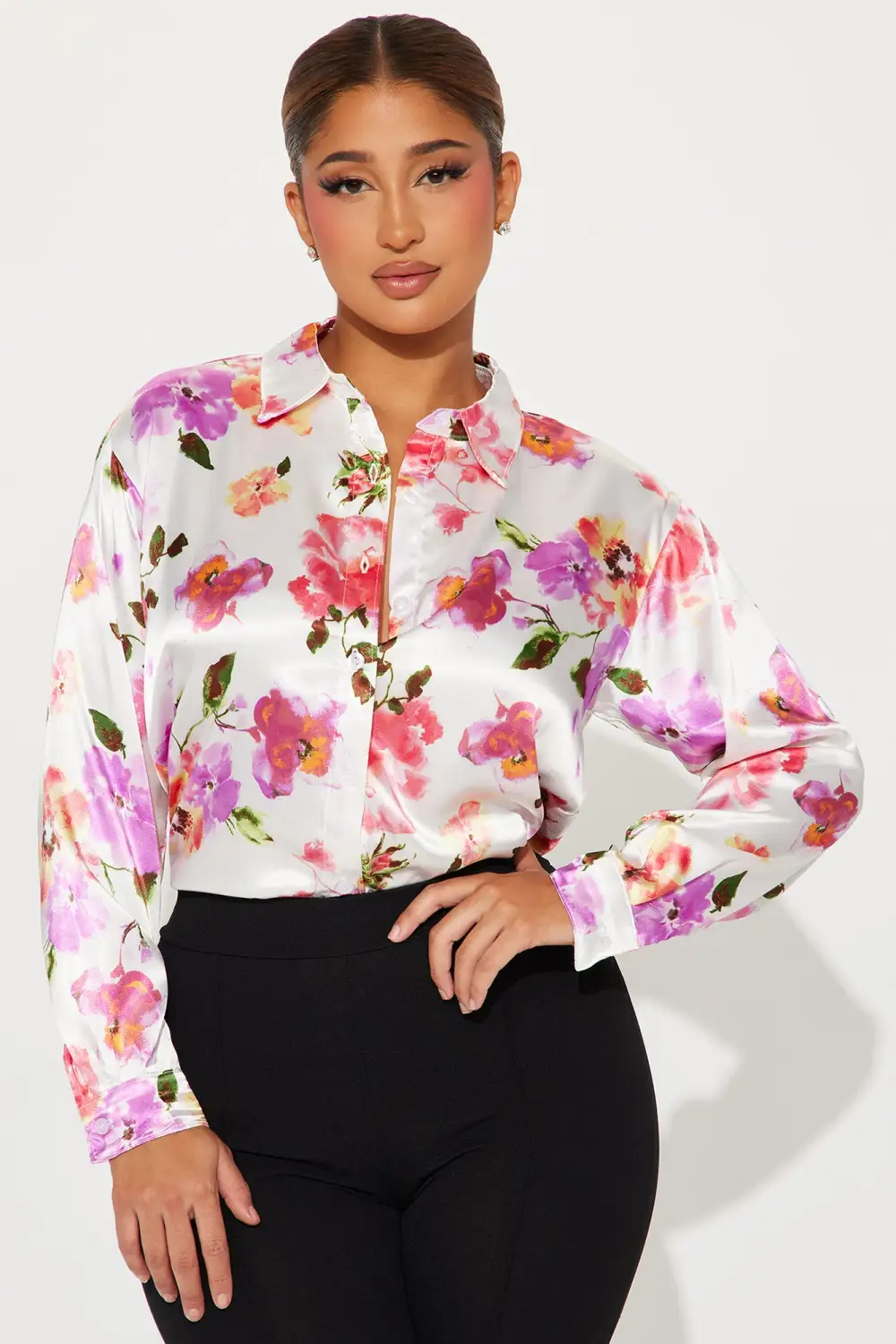 Growing Daily Satin Shirt - Off White