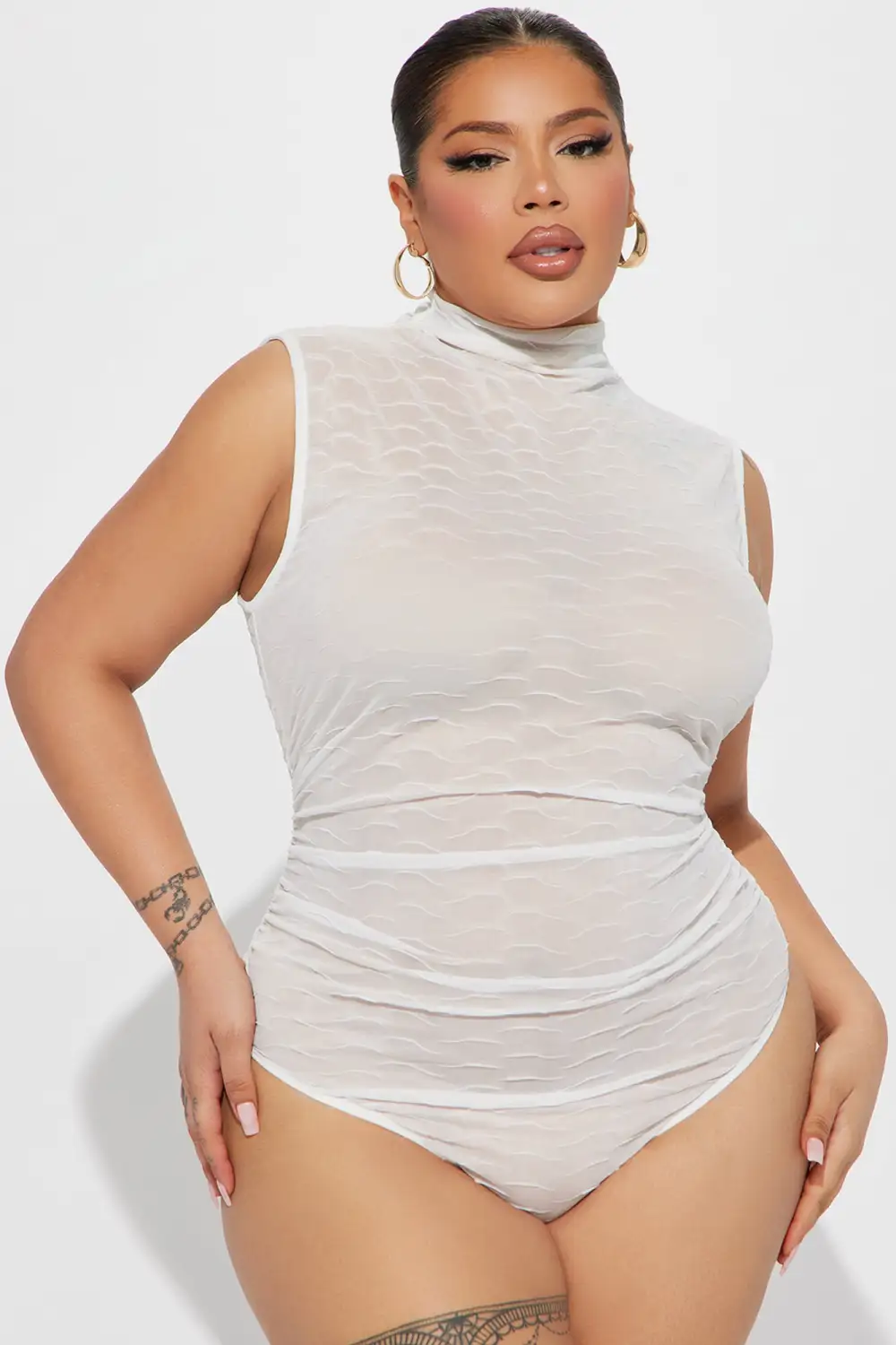 Late To The Party Mesh Bodysuit - White