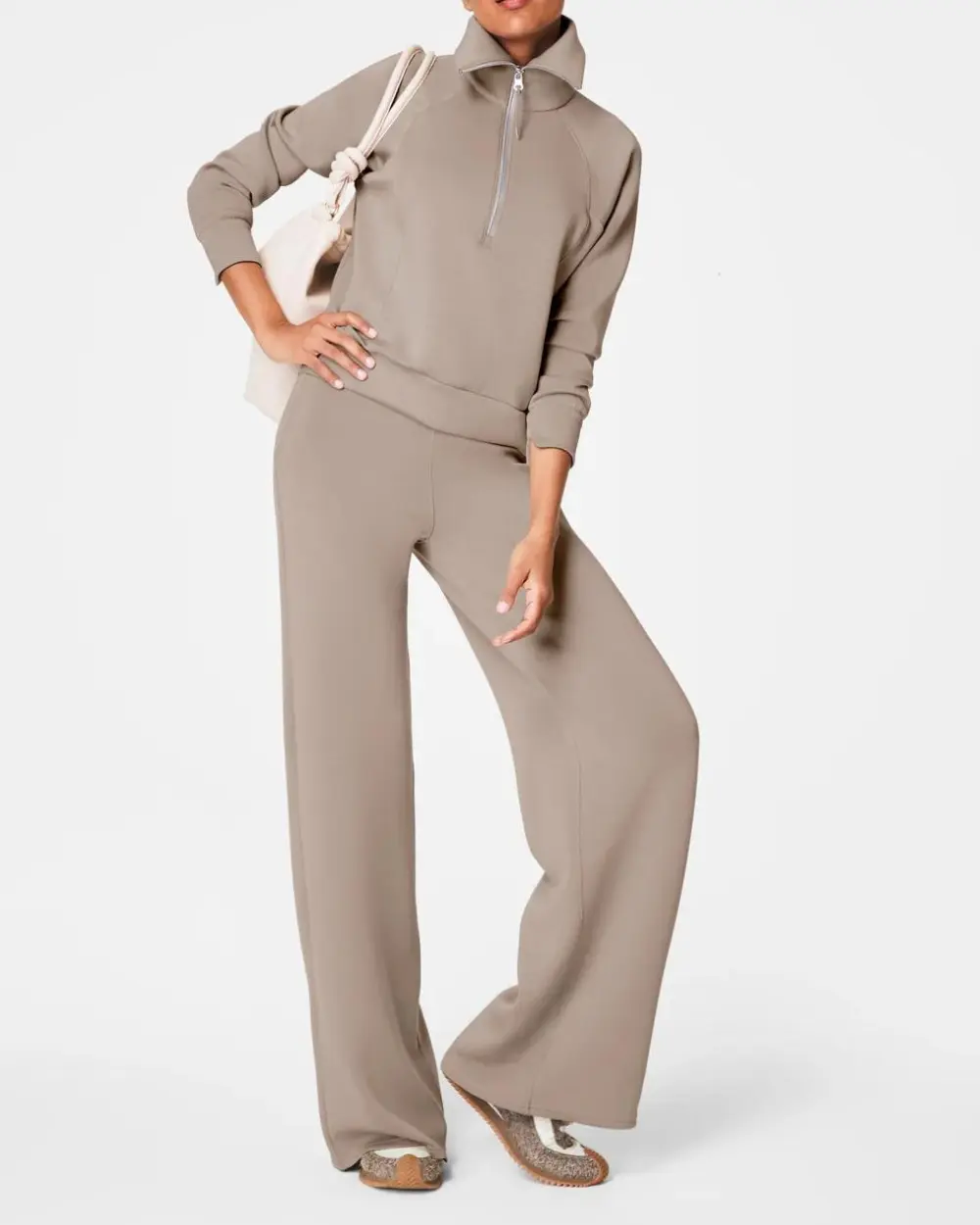 Half-Zip Loose Long-Sleeved Sweatshirt